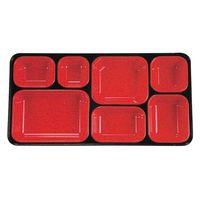 タカギ産業  弁当容器 BW-480 [本体]黒・内赤40 [蓋]黒・しゃくやく 1114899 100枚(10枚×10)（直送品）