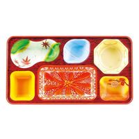 タカギ産業  弁当容器 PR-6 [本体]赤40・内C [蓋]透明・花吹雪(ピンク) 1121299 100枚(10枚×10)（直送品）