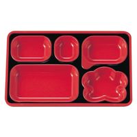 タカギ産業  弁当容器 FW-600 [本体]紺・内赤40 [蓋]紺・アーモンド 1132299 100枚(10枚×10)（直送品）