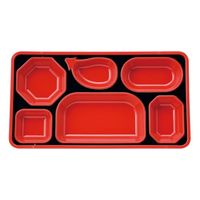 タカギ産業  弁当容器 FW-1100 [本体]黒・内赤40 [蓋]黒・みやこわすれ 1133799 100枚(10枚×10)（直送品）