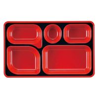 タカギ産業  弁当容器 FW-1300 [本体]黒・内赤40 [蓋]透明・花吹雪(ピンク) 1134699 100枚(10枚×10)（直送品）