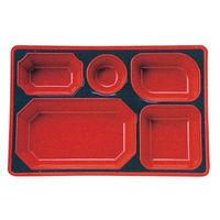 タカギ産業  弁当容器 FW-1200 [本体]紺・内赤40 [蓋]透明・花吹雪(グリーン) 1133999 100枚(10枚×10)（直送品）