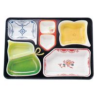 タカギ産業  弁当容器 PR-17 [本体]黒・内A [蓋]黒・花吹雪(イエロー) 1155599 100枚(10枚×10)（直送品）