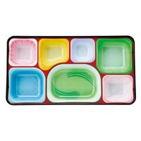 タカギ産業  弁当容器 PR-14 [本体]黒・内A [蓋]透明・花吹雪(イエロー) 1154699 100枚(10枚×10)（直送品）