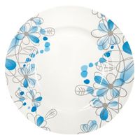 ニシキ 惣菜容器 洋皿(22)フラワーブルー  2103227300 200枚(25枚×8)（直送品）
