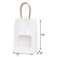 パックタケヤマ 紙袋 紙袋 ウィンドウミニバッグ 白無地 クラフト XZT65102 1袋(25個)（直送品）