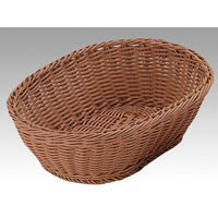 トーダイ 樹脂バスケット OV-114-BR小判型バスケット 30型 ブラウン 01011430 1個