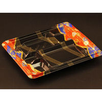 リスパック 弁当容器 バイオデリカ まんてん80-6B K-おり千代赤 RHBF366 1袋(50個)（直送品）