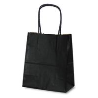 ベルベ 紙袋  1129 自動紐手提袋 T-1 カラー(黒) 1129 200枚(25枚×8)（直送品）