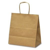ベルベ 紙袋 自動紐手提袋 T-5W 茶無地 1628 1袋(50個)（直送品）