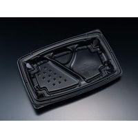 リスパック 弁当容器 バイオデリカ 枠膳 100-5B 黒 RHBW741 1袋(50個)（直送品）