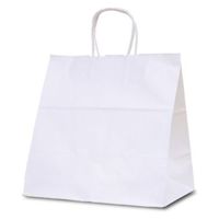 ベルベ 手提袋 自動紐手提袋 T-7W 白無地 1798 200枚（50枚×4）（直送品）