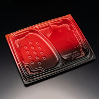 リスパック 弁当容器 バイオ 枠の内 グリル80-5B Kえんび赤 RHBP883 1袋(50個)（直送品）