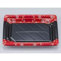 シーピー化成 寿司容器 SF和角24 花格子赤本体 0278024007265 1袋(50個)（直送品）