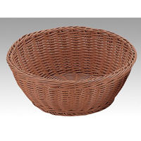 トーダイ 樹脂バスケット RO-212-BR丸型バスケット 27型 ブラウン 01021227 1袋(1個)（直送品）