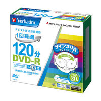Verbatim DVD-R録画用 120分 1-16倍速 5mmツインケース ワイド印刷対応 VHR12JP20TV1 1パック（20枚入）