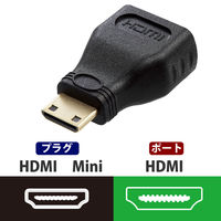 HDMIケーブル HDMImini変換アダプター ブラック ECAD-HDAC3BK エレコム 1個（直送品）