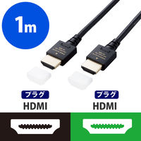 HDMIケーブル プレミアムHDMI 4K/60Hz スリム 1m 黒 ECDH-HDPES10BK エレコム 1個