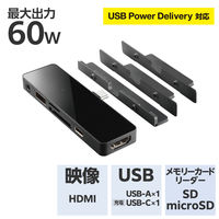 iPad専用 USB Type C ドッキングステーション ハブ 6-in-1 ブラック LHB-PAPP6U3 エレコム 1個（直送品）