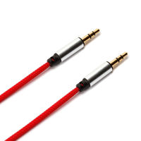 PGA 3.5mmステレオミニプラグ AUXオーディオケーブル タフ 1m レッド PG-AUX10M12RD 1セット（2個）（直送品）