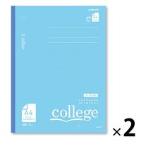 日本ノート ノート college A4ワイド A罫7mm ブルー 青 学習帳 CLW2 2冊