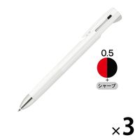 多機能ボールペン ブレン2+S 0.5mm 白軸 2色ボールペン+シャープ B2SAS88-W ゼブラ 3本