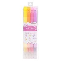 四角マーカー dot e pen（ドット・エ・ペン）4色セットA S4541782 1個 サンスター文具