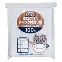 【チャック付き袋】 ジャパックス 開口済チャック付ポリ袋 透明0.04mm厚170×240mm1袋（100枚入）