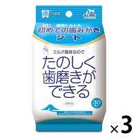 初めての歯磨きシート 犬猫用 日本製 30枚入 3個 トーラス