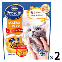 コンボ プレゼント 歯の健康と口臭ケア シーフードミックス味 総合栄養食 国産 42g（3g×14袋）2個 キャットフード おやつ