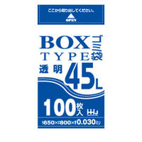 ハウスホールドジャパン BL43 BOXタイプ ポリ袋 45L 透明 4580287290814 1個（直送品）