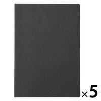 無印良品 上質紙 フラットに開くノート B6 横罫 80枚 黒 1セット（5冊） 良品計画