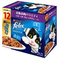 フィリックス 猫 やわらかグリル 成猫用 お魚お肉バラエティパック（12袋入）1個 キャットフード ウェット パウチ