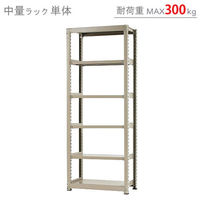【軒先渡し】北島 中量ラック 300kg 単体 6段 幅900×奥行600×高さ2400mm ニューアイボリ― 58383406074 1台（直送品）