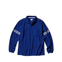 クロダルマ JIS T8118適合静電気防止長袖ポロシャツ ブルー L 25474-10-L 1枚（直送品）