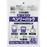 ワタナベ工業 ワタナベ ベンリーパック 45L 半透明 UT-65C 1セット(600枚:10枚×60袋) 379-5380（直送品）