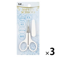 KQ1702 薄刃セーフティハサミ 3個 貝印