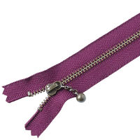 Y.K.K 玉付きファスナー アンティークゴールド 25cm マットパープル 3GKB25-230（直送品）