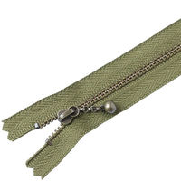 Y.K.K 玉付きファスナー アンティークゴールド 30cm オリーブグリーン 3GKB30-888（直送品）
