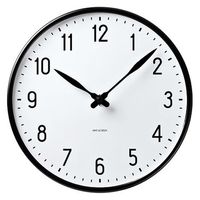 アイ・ネクストジーイー アルネ ヤコブセン 掛時計 Wall Clock Station 直径210mm 43633 1個（直送品）
