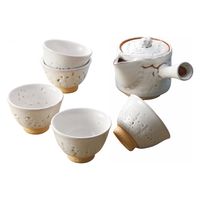 服部天龍 萩焼 白萩番茶器揃 2ー28 1箱（直送品）