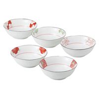 西海陶器 赤絵絵変り 小鉢5客揃 31931 1箱（直送品）