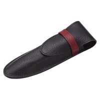 ヤング産業 牛革 フラップペンケース ブラック 630016-10 1箱（直送品）