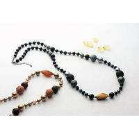 チャタニジューリー カラーロングネックレス ブラック ES-25N/BL 1箱（直送品）