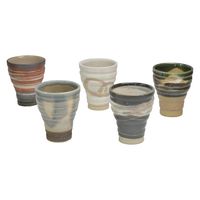 マルヒ肥田陶器 土物フリーカップ5客揃 MC1535ー20 1箱（直送品）
