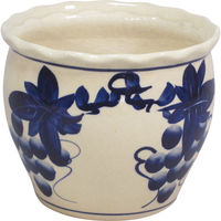 大和工業 陶器植木鉢 ブドウ柄 P03/1SBB 1箱（直送品）