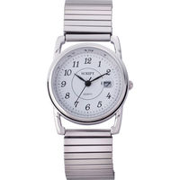 サン・フレイム カレンダー付ジャバラレディース腕時計 ホワイト RDL04-SW 1箱（直送品）