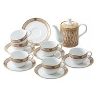 ミスターボス ドンチーベージュ ポット付コーヒー碗皿6客セット SYAー045 1箱（直送品）