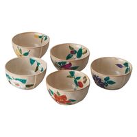 東秀陶器 古代盛絵花木　小鉢５個揃 Tー4457 1箱（直送品）