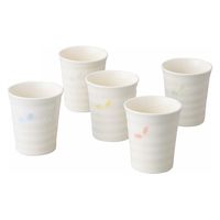 山正各務陶器 フラワーレリーフ　フリーカップ５個セット 701106 1箱（直送品）